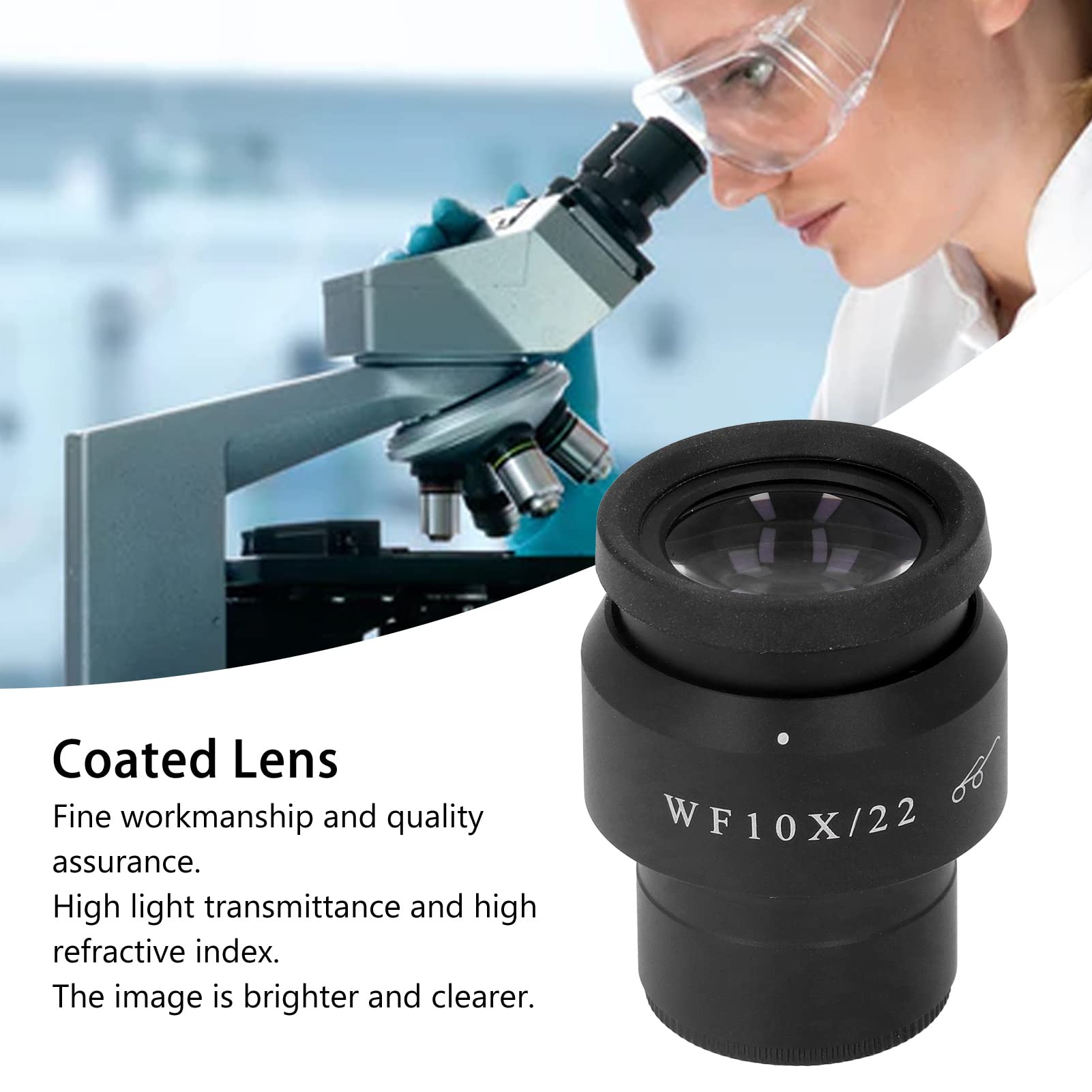 Interfejs 30mm Okular szerokokątny o wysokim punkcie widzenia Okular mikroskopu WF10X/22mm do laboratorium