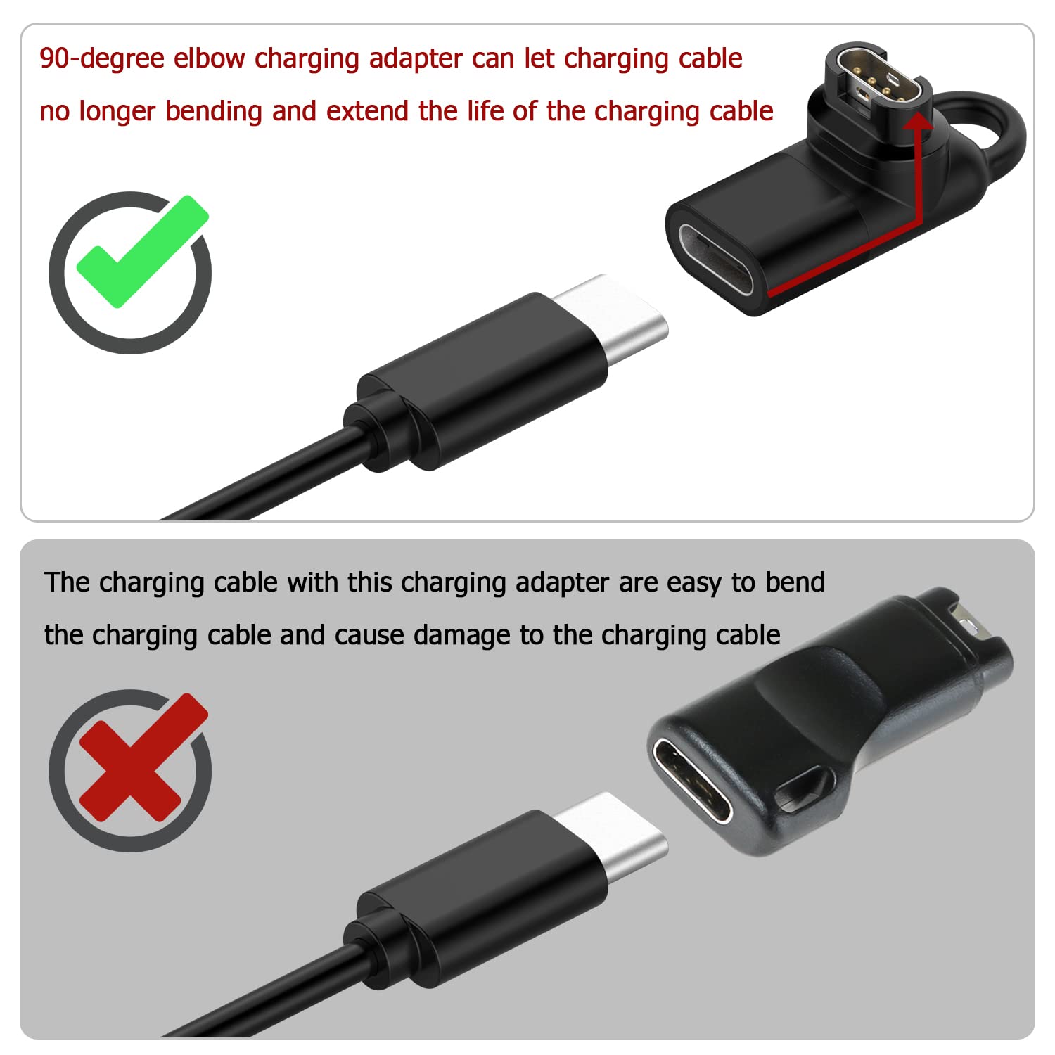 NEWZEROL Adapter USB C Kompatybilny z Vívoactive 6/5/4S, Garmin Kabel do Ładowania Zegarka Fenix 8/8 Solar/7/6, Forerunner 570/970/165/955/965, Venu 3S/2S, Epix2-Czarny