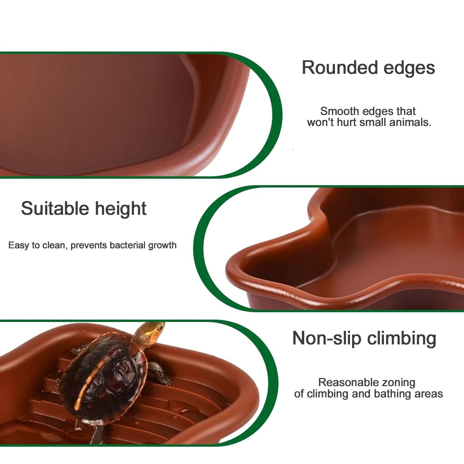 Piscina de Baño para Reptiles,Hábitat de Tortuga con Rampa no Deslizante,Cuenco Grande de Agua para Reptiles,Piscina de Reptiles,Hábitats Anfibios,para Serpientes, Dragones Barbudos, Tortugas