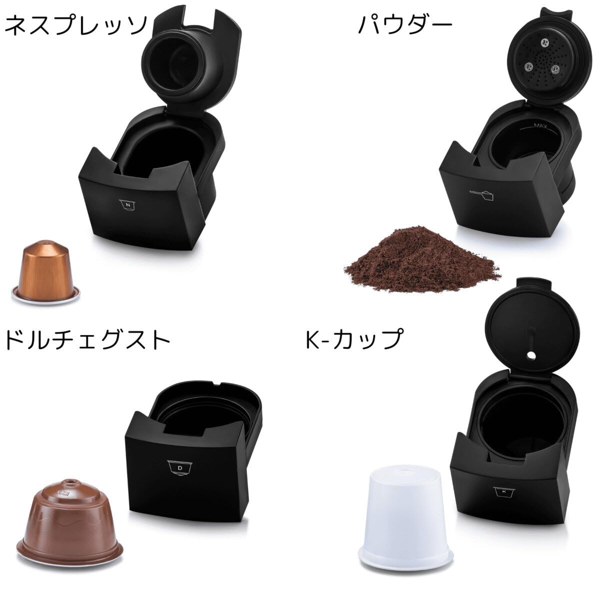 【新品未使用】GOURMIAコーヒーマシーン（4-in-1・マルチカプセル対応） Gourmia (グルミア) GCM7200 4-in-1 コーヒー＆エスプレッソメーカー