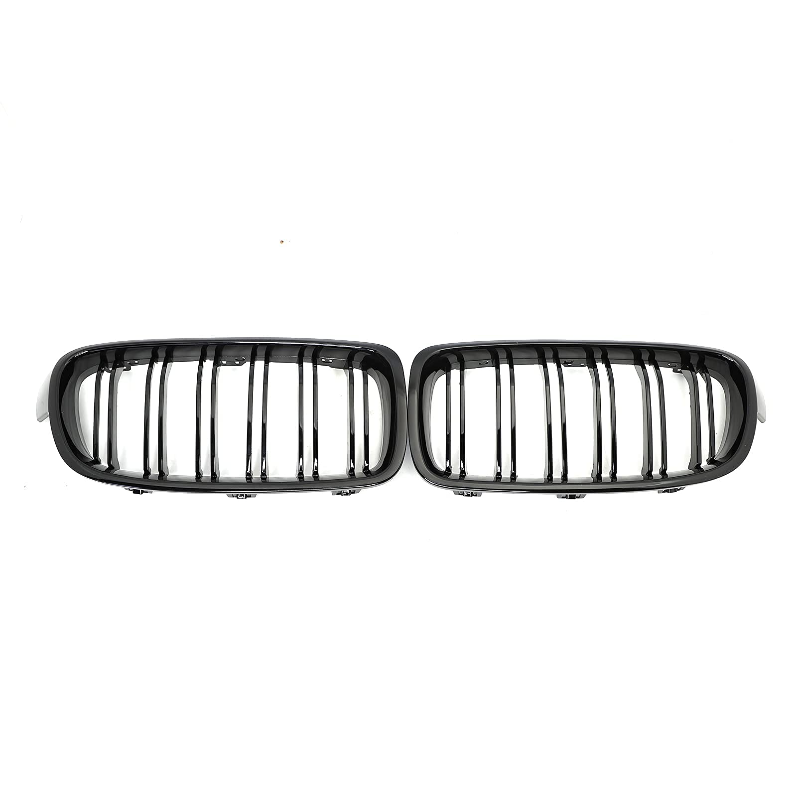 Photo 1 of XOPIYAO ABS F30 F31 F35 Grill,Front Kidney Grille Compatible with 2012-2018 BMW 3 Series (2-pc Set Gloss Black Double Slats Gloss Black Grills)