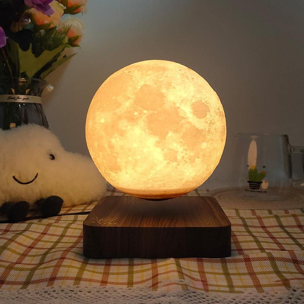 MOON LIGHT/ムーンライト Magnetic levitation Levitating Moon Lamp Floating Spinning 3D Printing LED