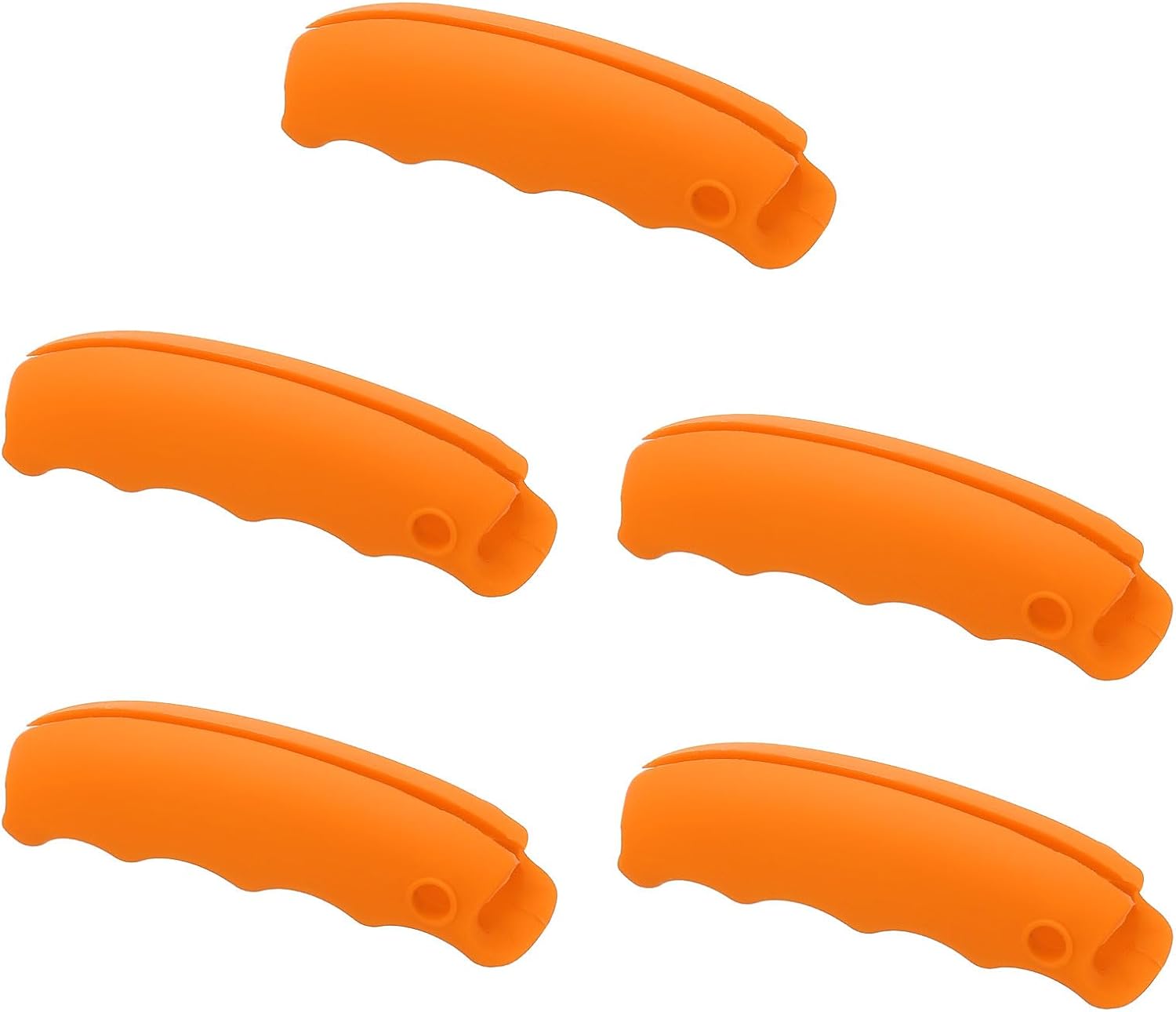 PATIKIL 5Pcs Grocery Bag Carrier Handle Cover, Colored Grocery Bag Carrier Comfortable Silicone Grip Handle Cover for Shopping Garbage Plastic Fabric, Orange