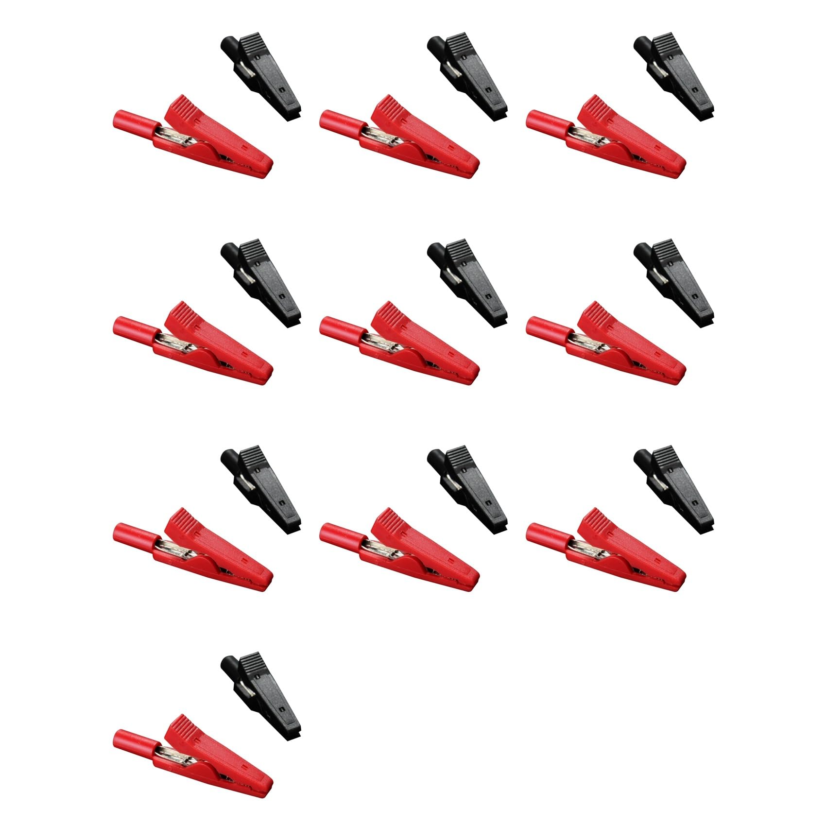 Jnchdghwa Black & Red 20X Insulated Alligator Clip Connector Clamp Testing Probe Red+Black