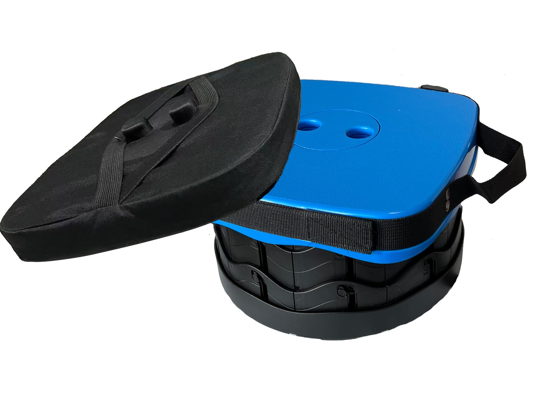 Outward Gear Tragbares zusammenklappbares Hocker-Set – großer quadratischer Klapphocker + dickes Sitzkissen – tolles Vorteilspack für Camping, Reisen, Picknick