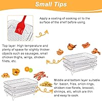 Vista 3 de BYKITCHEN Rejilla para freidora de aire para freidora de aire Ninja Dual Airfryer, 3 piezas apilables de acero inoxidable, accesorios rectangulares