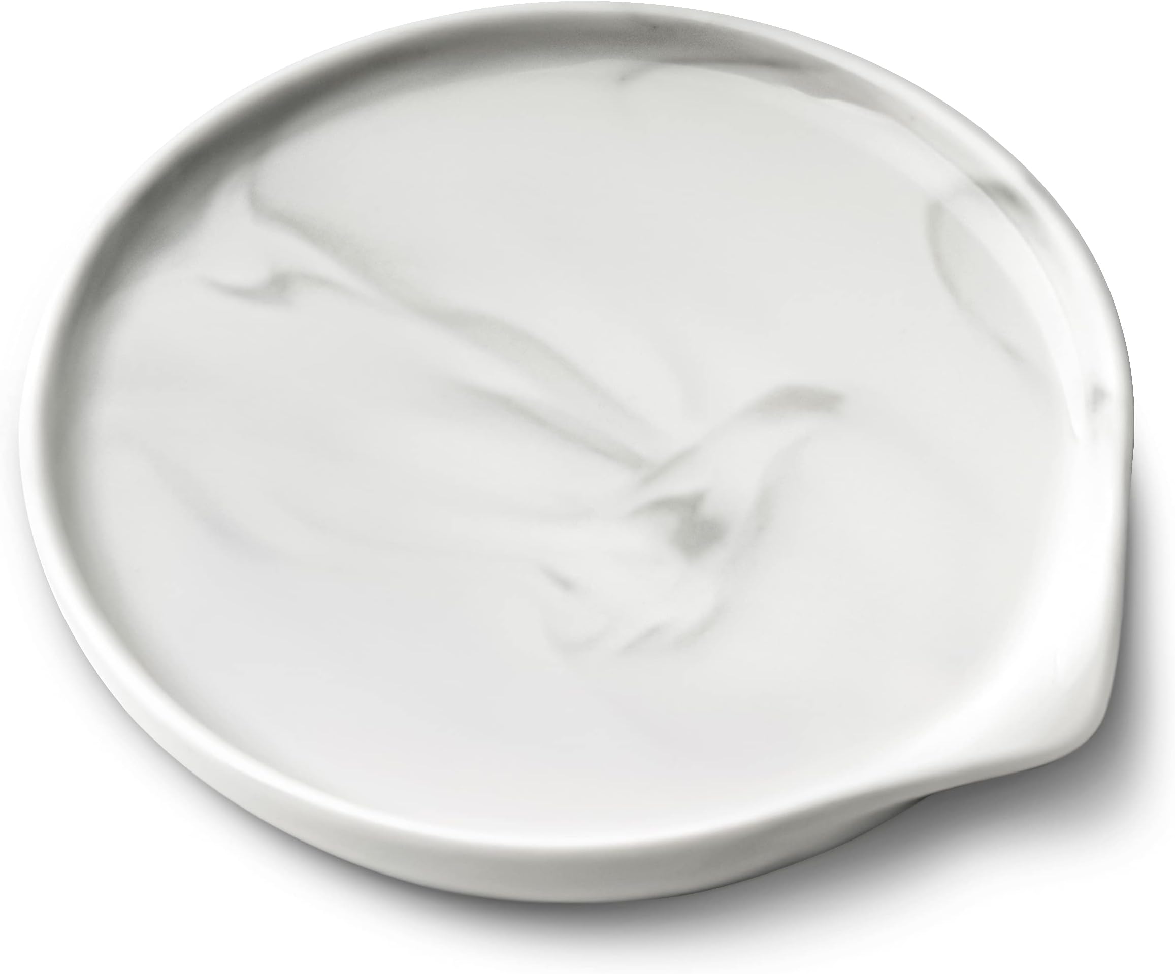 Large Spoon Rest,Ceramic Spoon Rest for Kitchen Counter Dishwasher Safe Marble Decor Spoon Holder for Kitchen,5.5 Inches