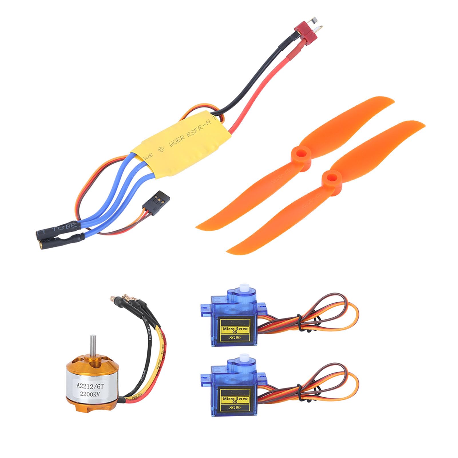 Fdit Strong Motor Set Without 2200 KV Brooms with 30a ESC and 6035 Fish for RC Aircraft Perfect for 400-450 Fans