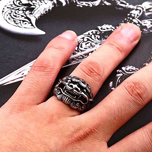 Image of Genuine Stainless Steel Ring for Men Fashion Punk Rock 3D Animal Rings