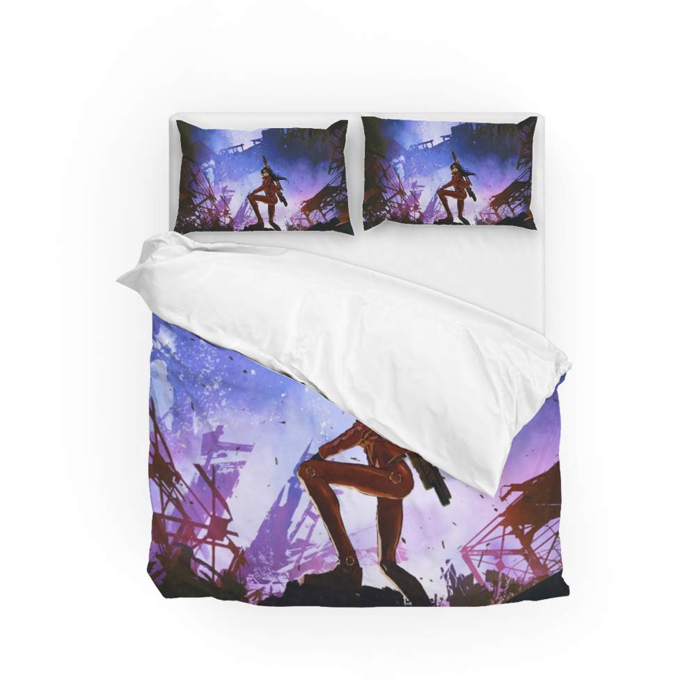 Parure de lit hypoallergénique légère microfibre literie 3 pièces à motif futuriste