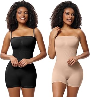 n-kuwari Womens Seamless Tummy Control Shapewear Bodysuit | Adjustable Strap Slimming Body Shaper with Shorts | Full Body Compression for Under Dresses & OutfitsFull Body Shapewear B-S 11-picture-44