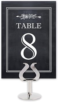 Printed Party Table Card Numbers 1-25, Double-Sided, Chalkboard Theme