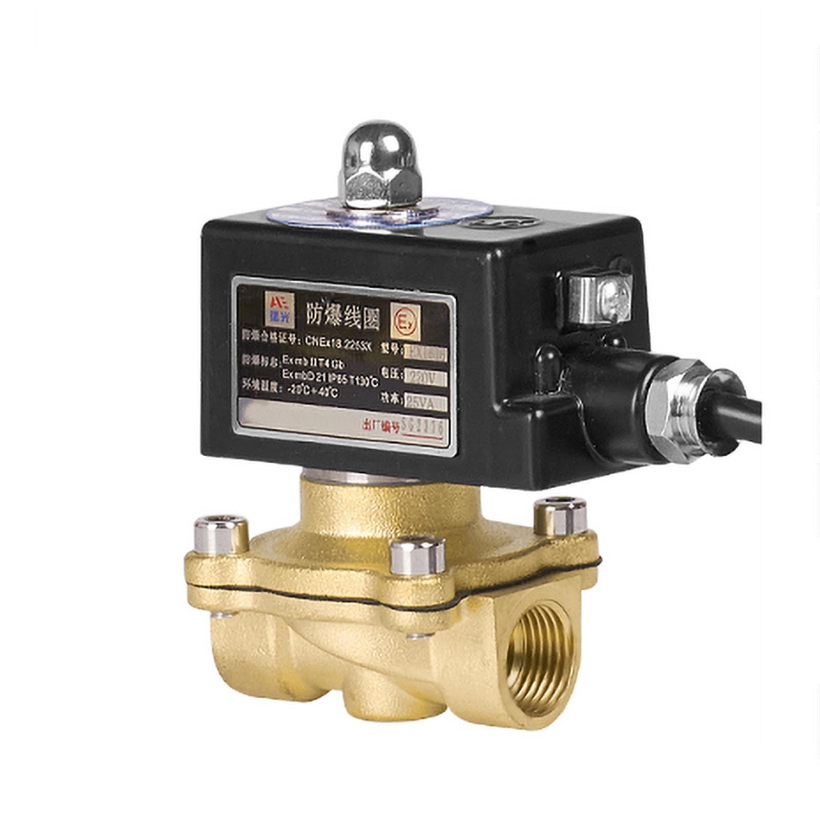 Uyqukggpsn 1/2 " Normally Closed Brass Explosion Solenoid Valve Dn5 Solenoid Valves