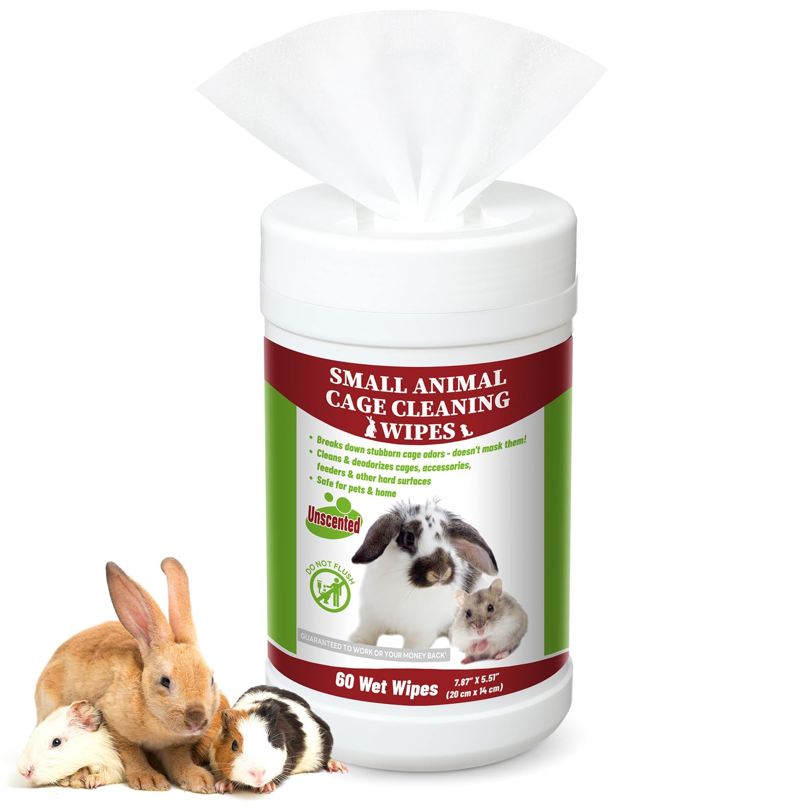 1 Pack Small Animal Cage Wipes 60 Count Small Animal Cage Clean up Wipes