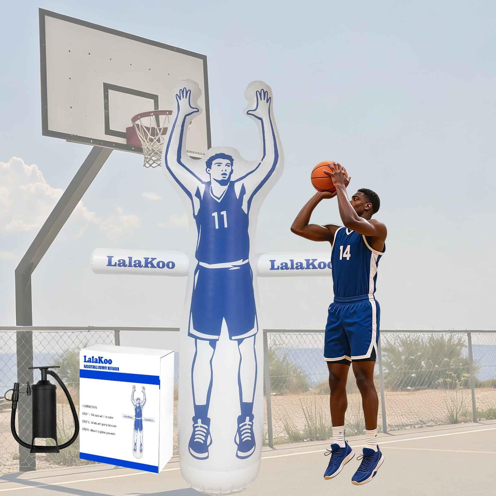 Maniquí inflable de baloncesto para entrenamiento de baloncesto, maniquí de entrenamiento laxo para practicar con bomba de aire, ayuda fácil para el movimiento