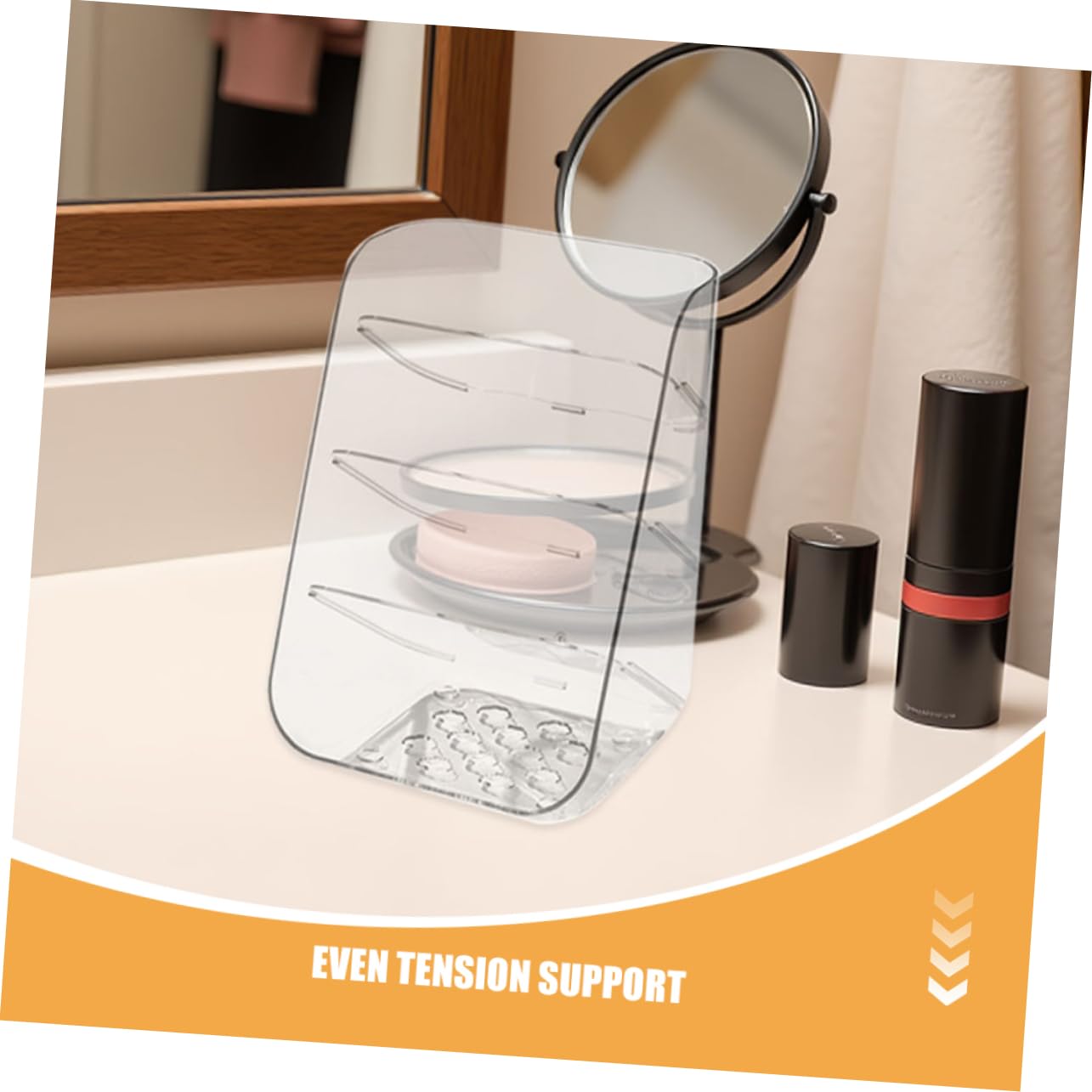 2pezzi Scatola Portaoggetti Trasparente per Scrivania Organizer per Scrivania Contenitore per Portapenne Organizer per Cancelleria in Plastica con Base Stabile