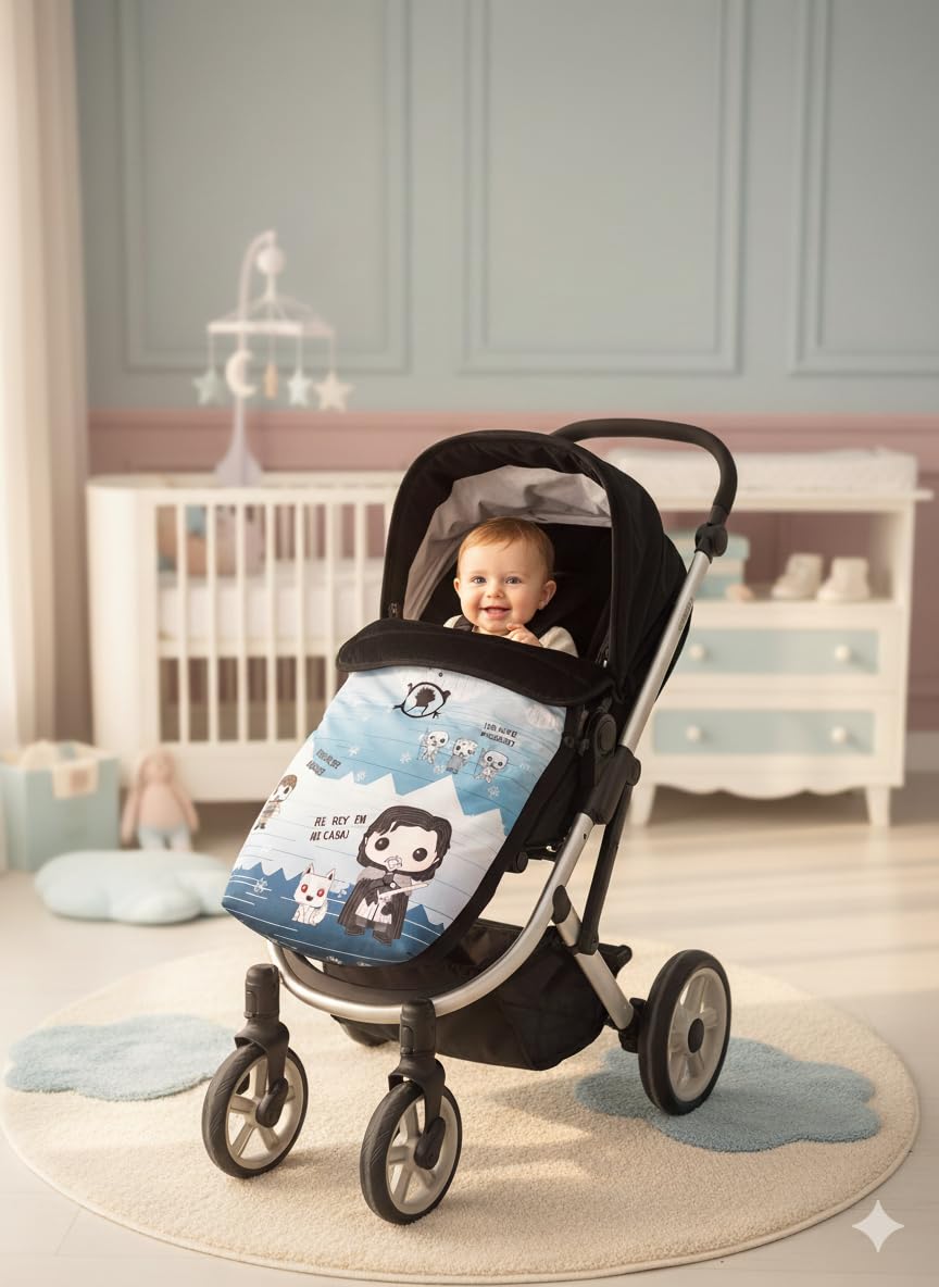 Baby Star Saco Silla de Paseo Universal, Saco Bebe Invierno con Polar extrasuave, Saco Carro bebé Impermeable, Desmontable y Transpirable, Doble abertura, resistente al frío hasta -15 grados