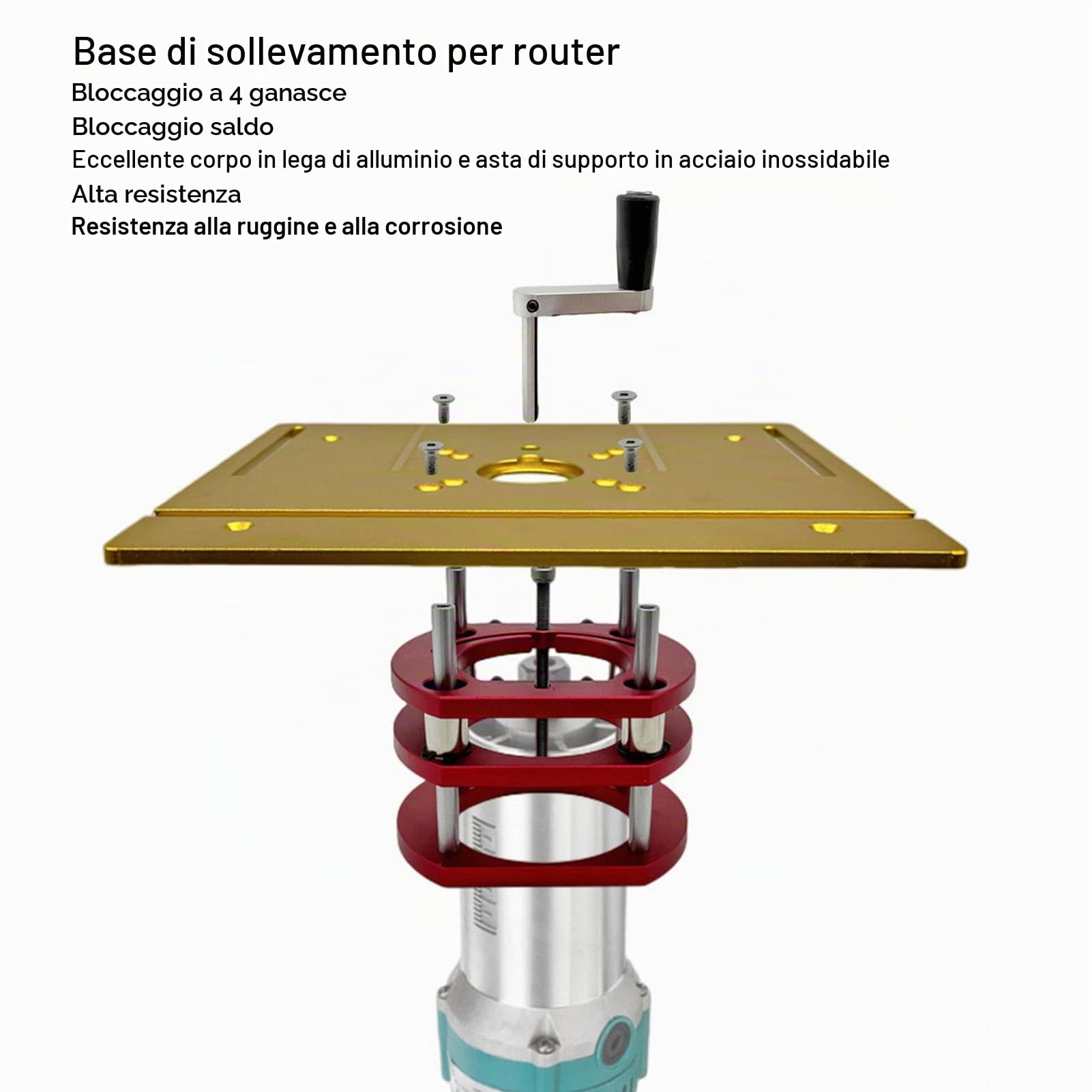 Base di Sollevamento Per Fresatrice in Acciaio Inossidabile in Lega di Alluminio,Sollevatore Per Fresatrice, Base del Sistema di Sollevamento Per Tavolo Per Fresatrice con Morsetto a 4 Griffe, Per Pi