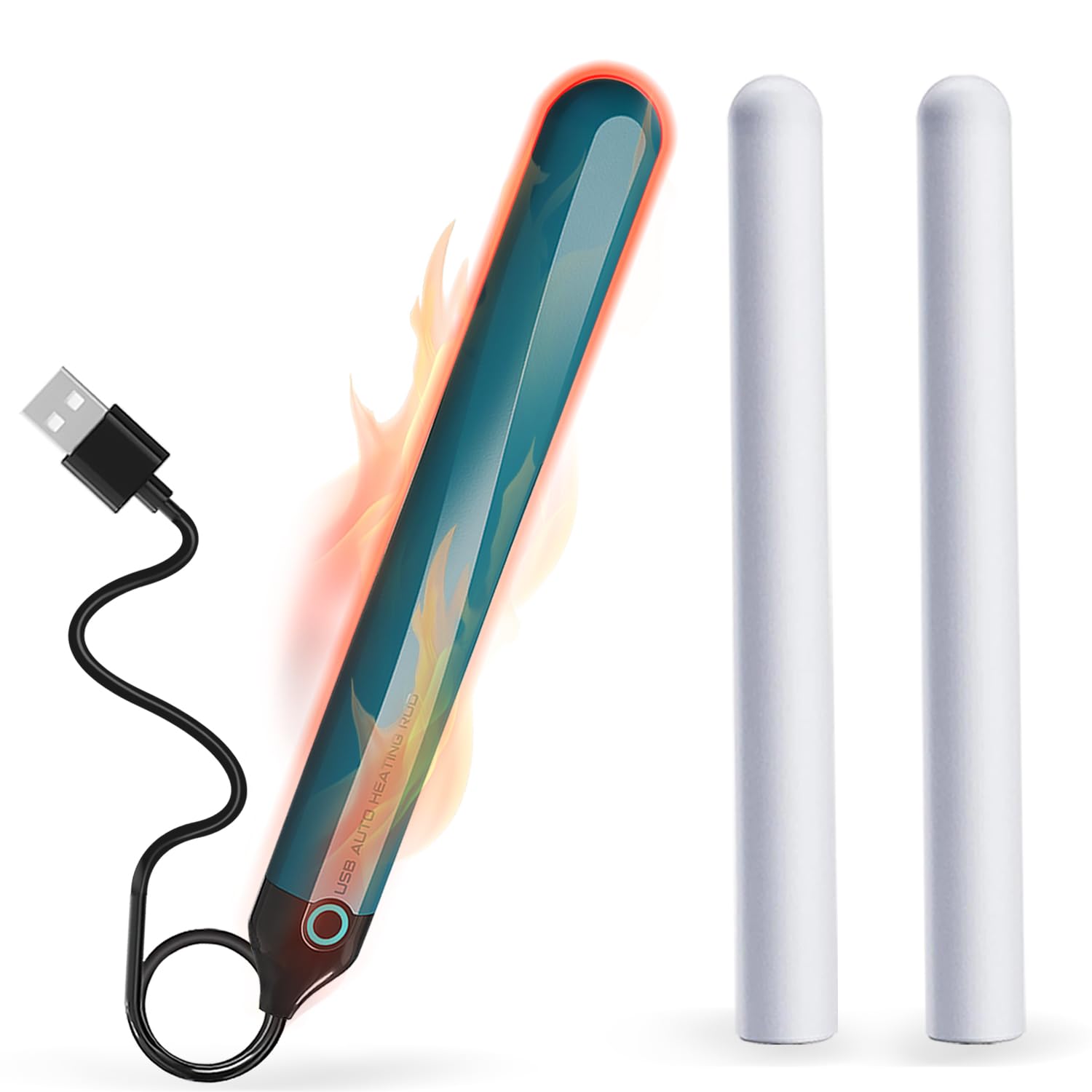 Heating Stick Heater Heating USB Space Heater Stick Pad with 2 Pcs Drying Stick, Stick Quick Heating With automatic temperature control indicator light,115°F Fast Heating,Water Absorption Dry Rod