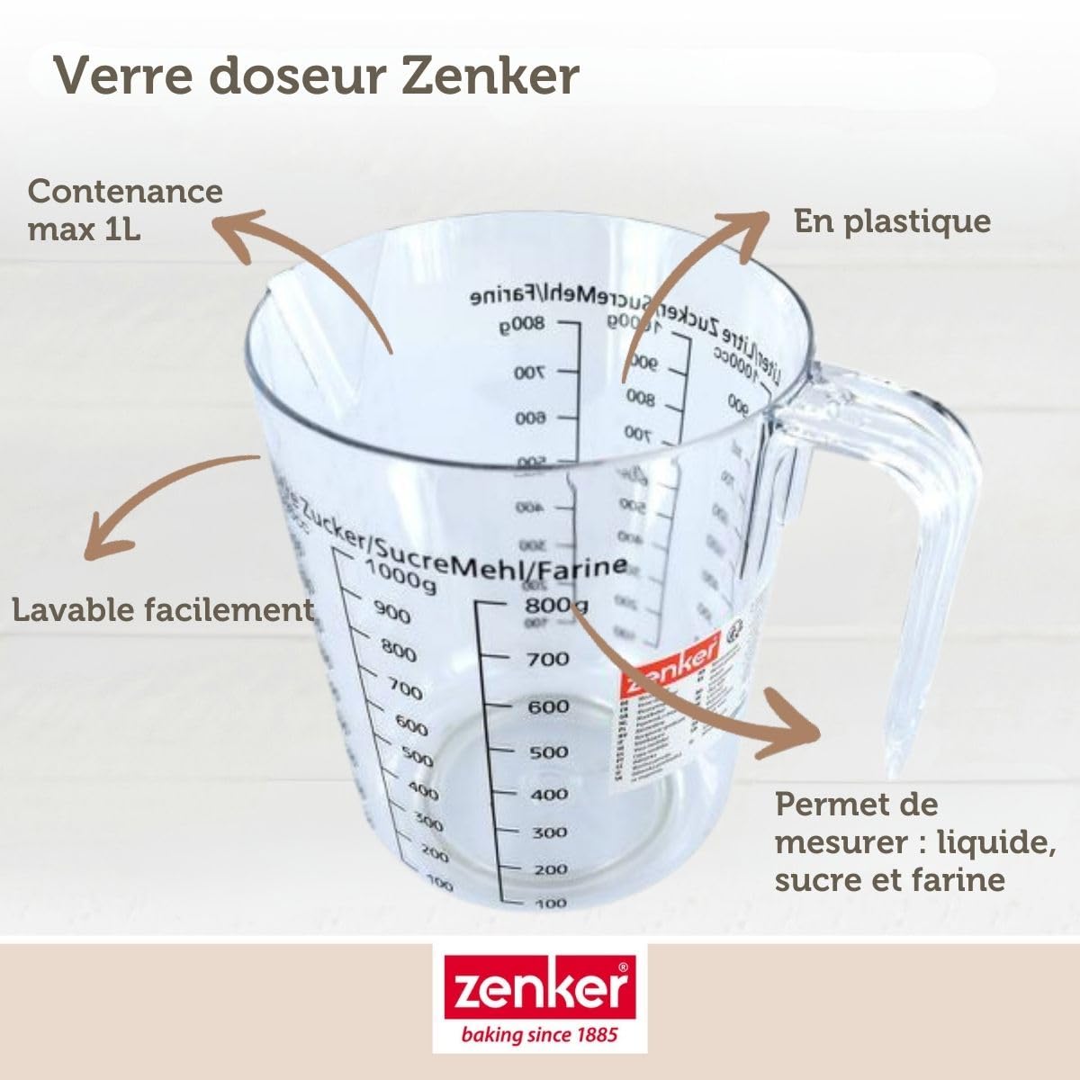 Zenker Set pâtisserie moule à quiche 28 cm avec bol, doseur et spatule