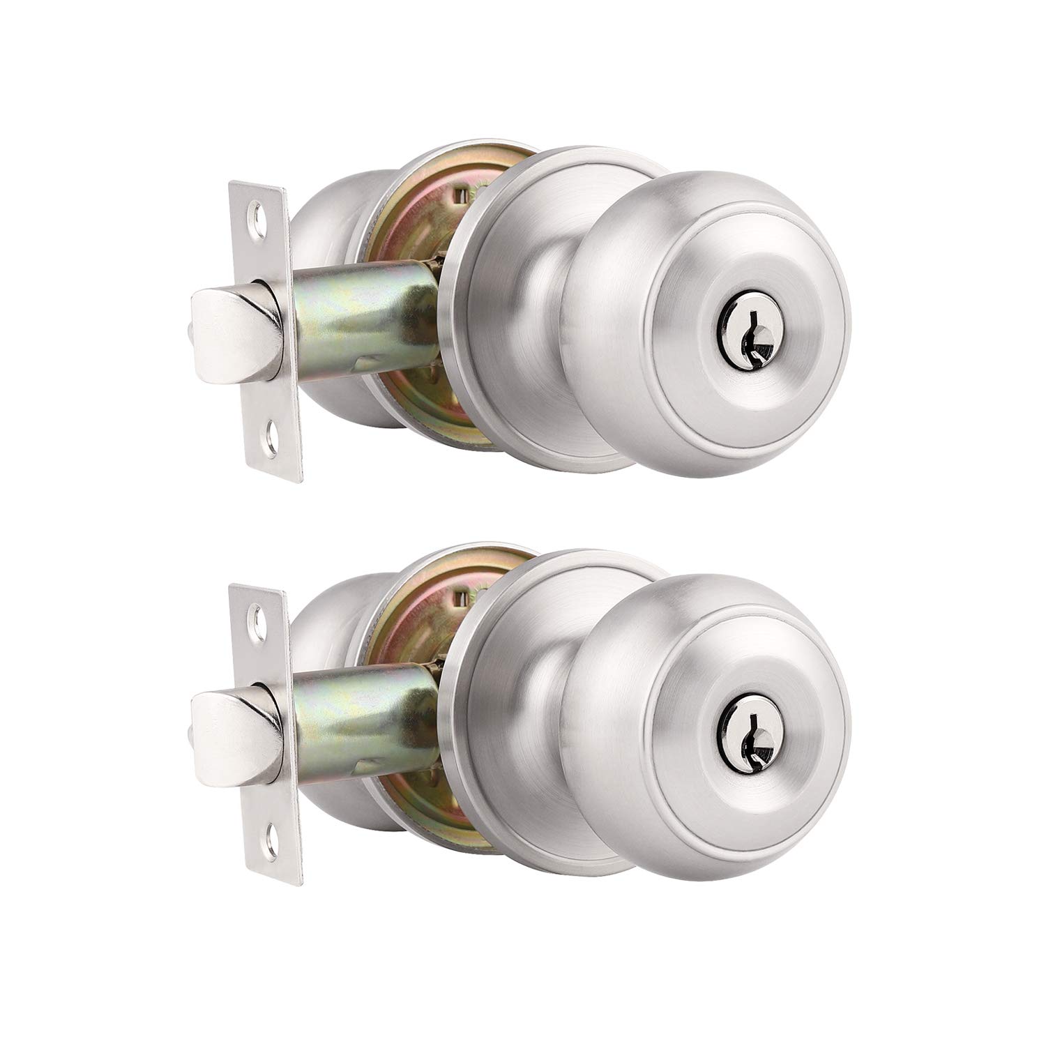 Polished Brass Door Knobs - Keyed Entry Locks -10