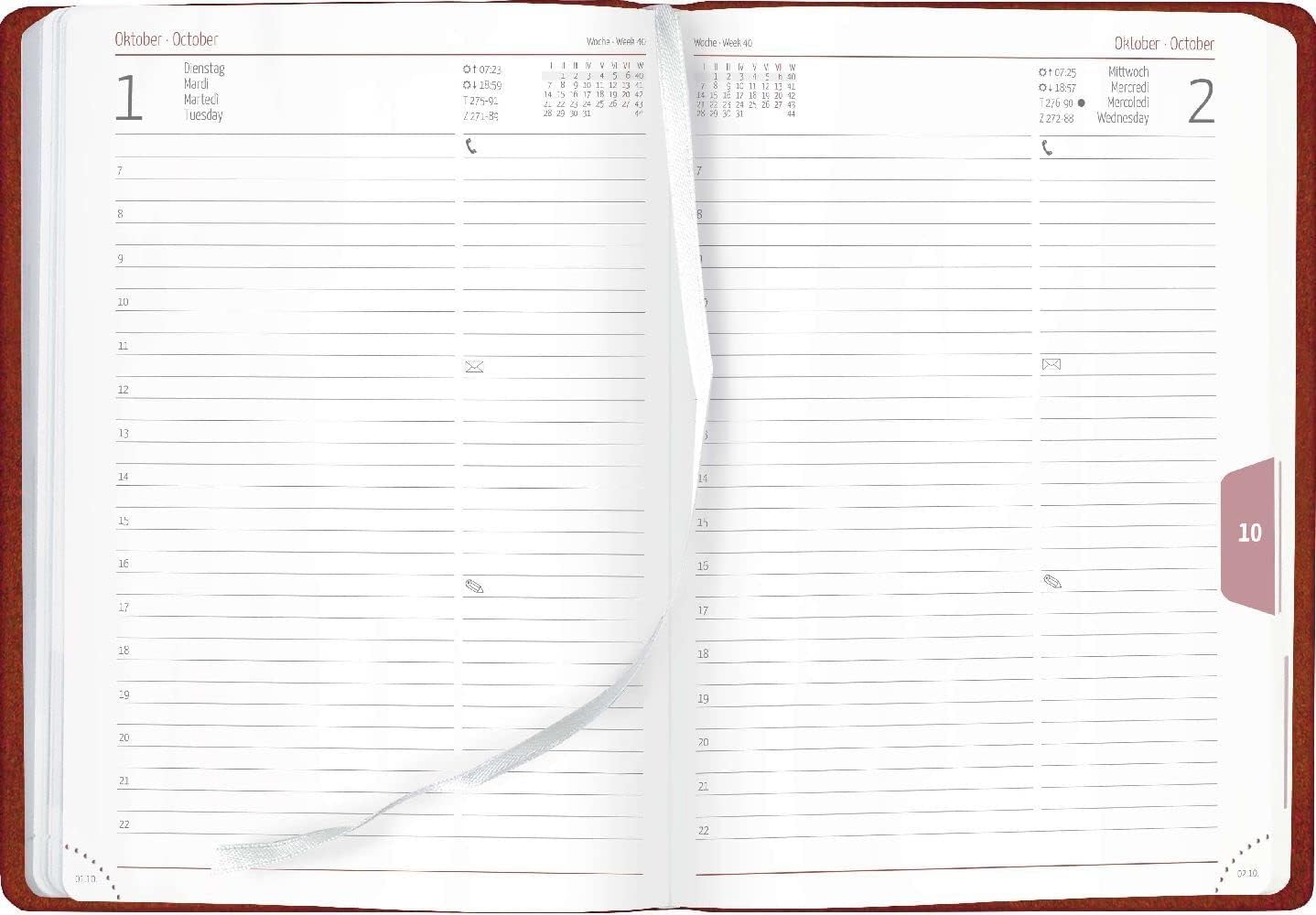 Book Calendar Nature Line Flower 2024 - Pocket Calendar A5-1 Day 1 Page - 416 Pages - Environmental Calendar - with Hardcover - Alpha Edition