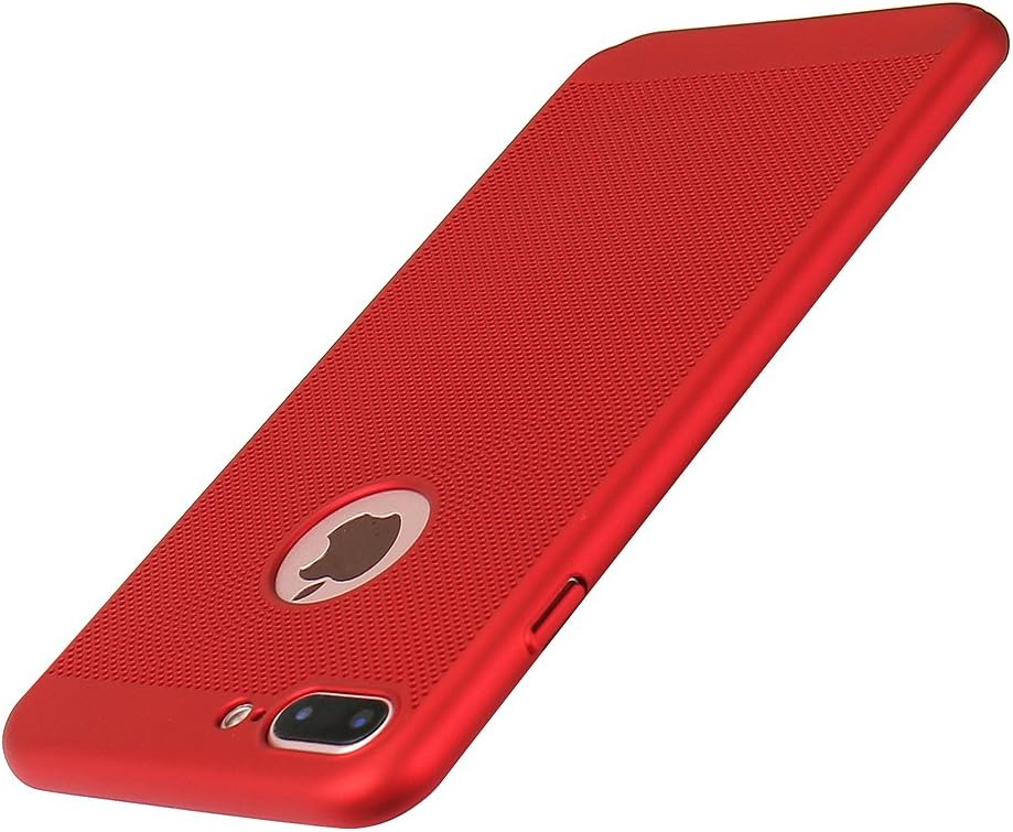 Ausche iPhone 8 Plus Case iPhone 7 Plus Case Protective Cover Heat Dissipation Hollow Design Ultra-Thin Ultra-Light Anti-Fingerprint(5.5inch Red)