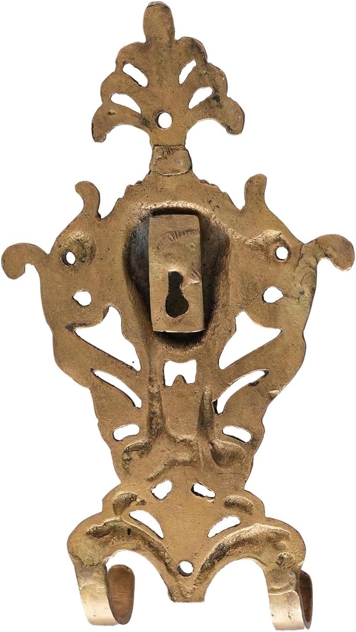 Brass Key Holder Wall Hanging for Home Office Door Decor Gift Items Collectible Handicraft Height 8.9 Inch