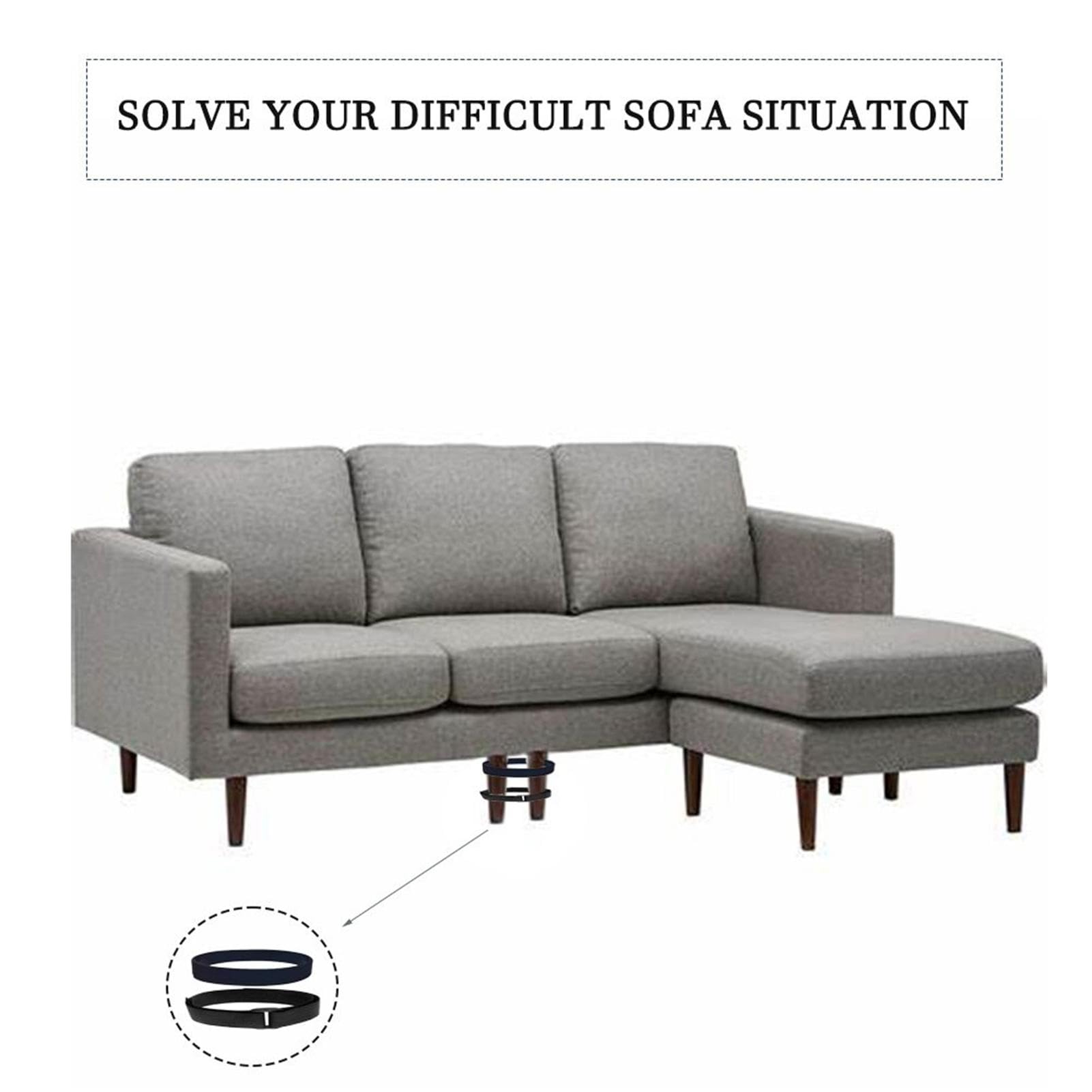 Connettori In Gomma Per Gambe Divano Componibile - Set Con Cinghie, Anti Graffio E Stabilizzante - Foto 2