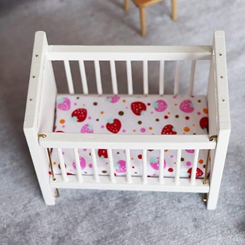 Miniatura 8 de Mini cuna de casa de muñecas a escala 112 cuna de madera para muñeca de bebé para casa de muñecas - Adorables accesorios y muebles para casa de