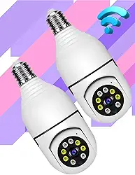 Kit 2 Câmera Segurança Wifi 360 Lâmpada Prova Dágua Giratória Visão Noturna Infravermelho - Camera de Vigilância