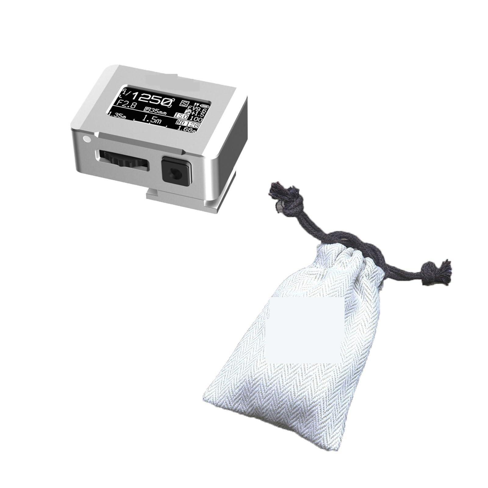 Medidor de luz Digital, Cámara con Pantalla LED Y Fotómetro Zapata Fría para Fotografía DSLR, Accesorios Personalizados,fácil de Llevar(Silver Set)