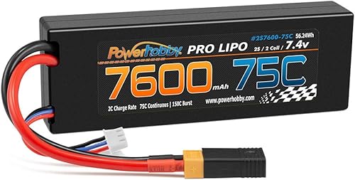 Miniatura 7 de Powerhobby 2S 7.4v 7600mah 75c Lipo Batería con enchufe XT60 + adaptador compatible con Slash 4x4 4WD 2WD Stampede Rustler E-Revo E-Maxx Spartan M41