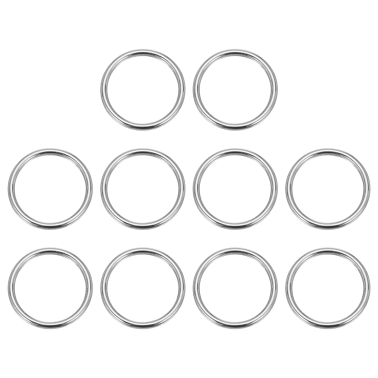PATIKIL Metal O Rings 45mm / 1.8", 10 Pack Electroplated Zinc Alloy O Ring Buckle Seamless Welded Round Rings for Bag Purse Belts Hardware DIY Craft Dog Leashes, Silver