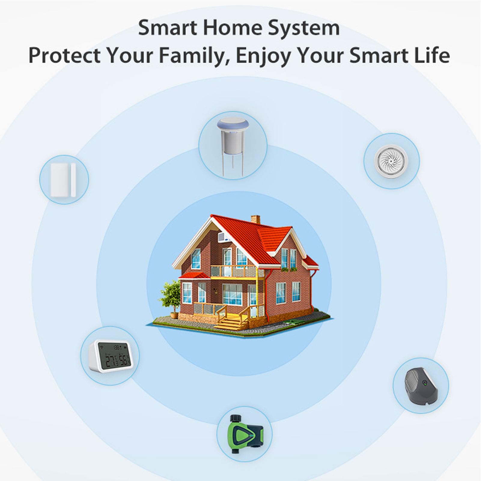 SENECESLI Sensor Inteligente de Temperatura de Humedad del Suelo WiFi, Probador de Humedad a Prueba de Agua IP66 para Jardinería Al Aire Libre, Soporte para Tuya