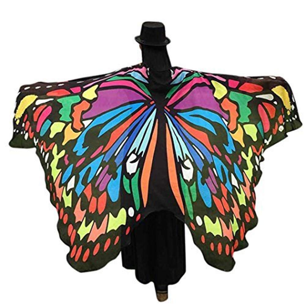 Halloween/Party Butterfly Wings Costumes for Women,Soft Fabric Butterfly Shawl Fairy Ladies Nymph Pixie Festival Rave Dress