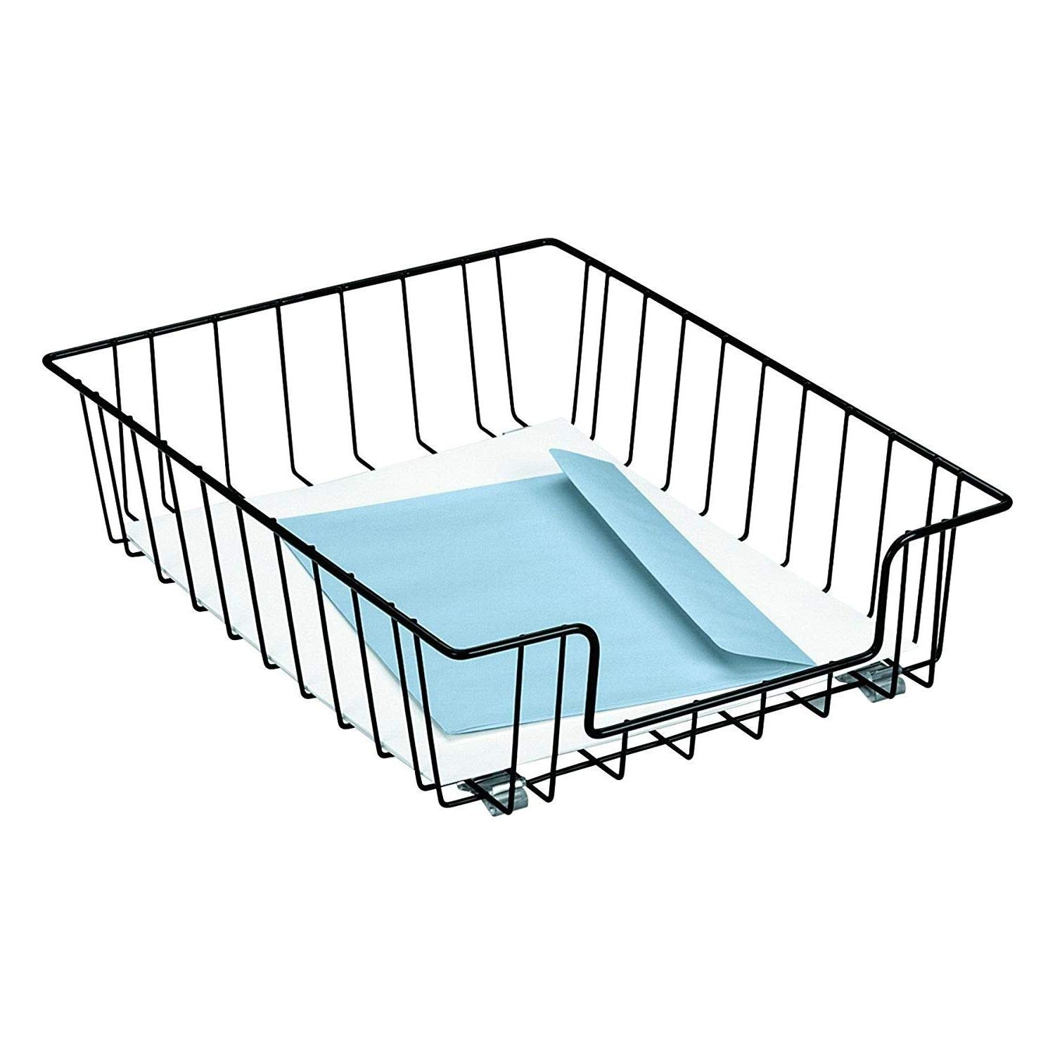 Fellowes Workstation Letter Size Desk Tray Organizer, Wire, Black (60112) (New Version)