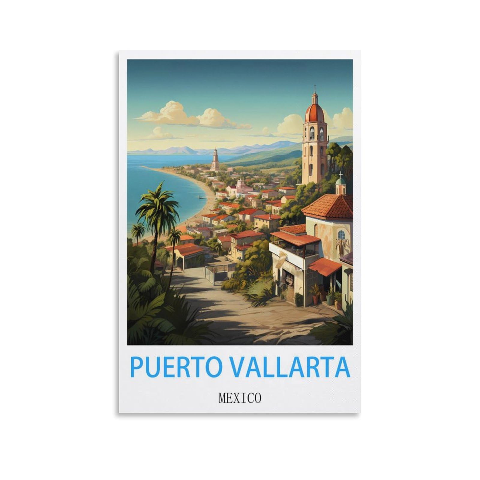 Vintage Metal Tin Sign Puerto Vallarta Mexico Kitchen Bar Novelty Gift Metal Tin Wall Décor Sign 20x30cm