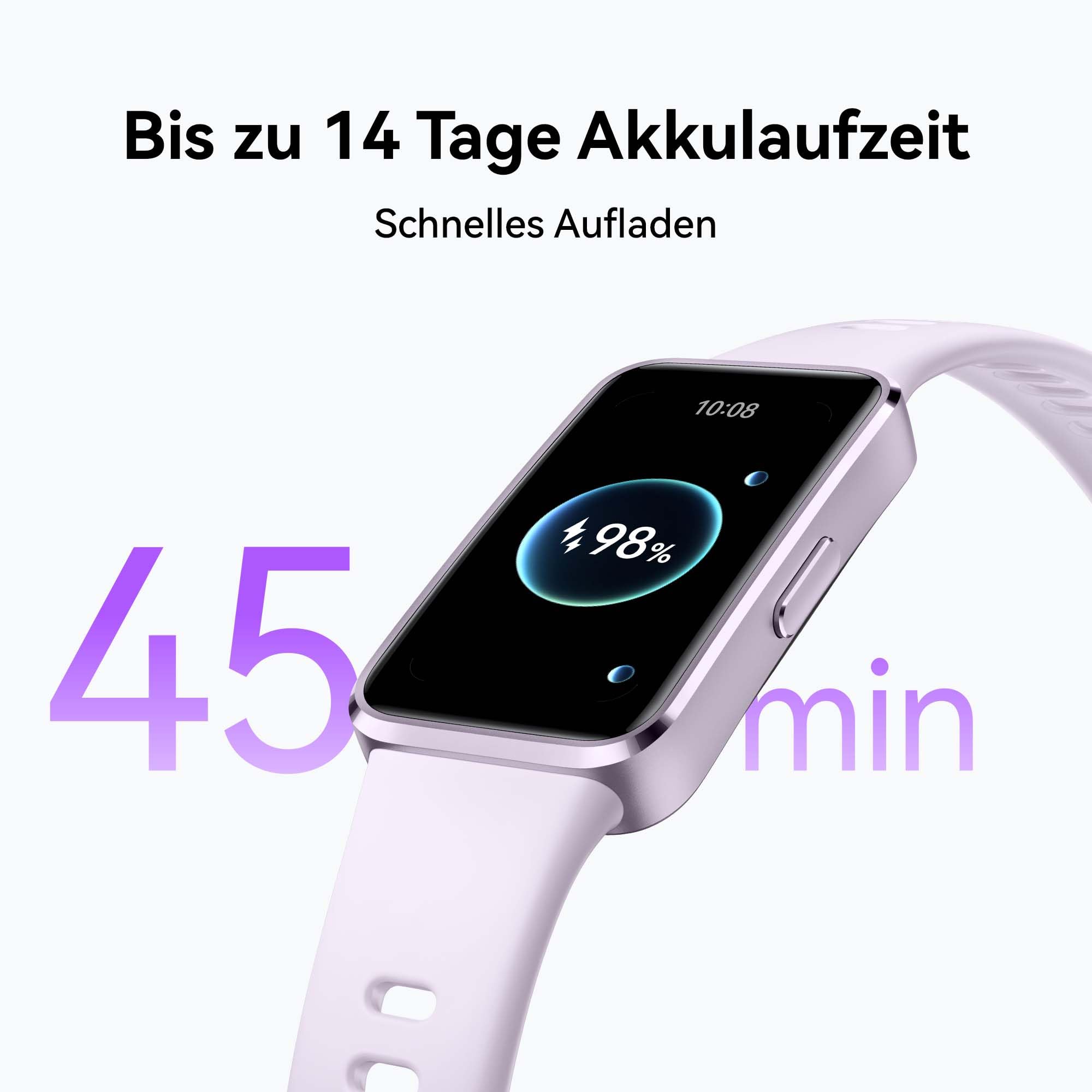 HUAWEI Band 10, Schlankes Gehäuse aus Polymermaterialien, Tragekomfortarmband, Professionelle Schlafanalyse, KI-gestütztes Fitness-Tracking, Schnelles Aufladen, Kompatibel mit Android & iOS, Schwarz