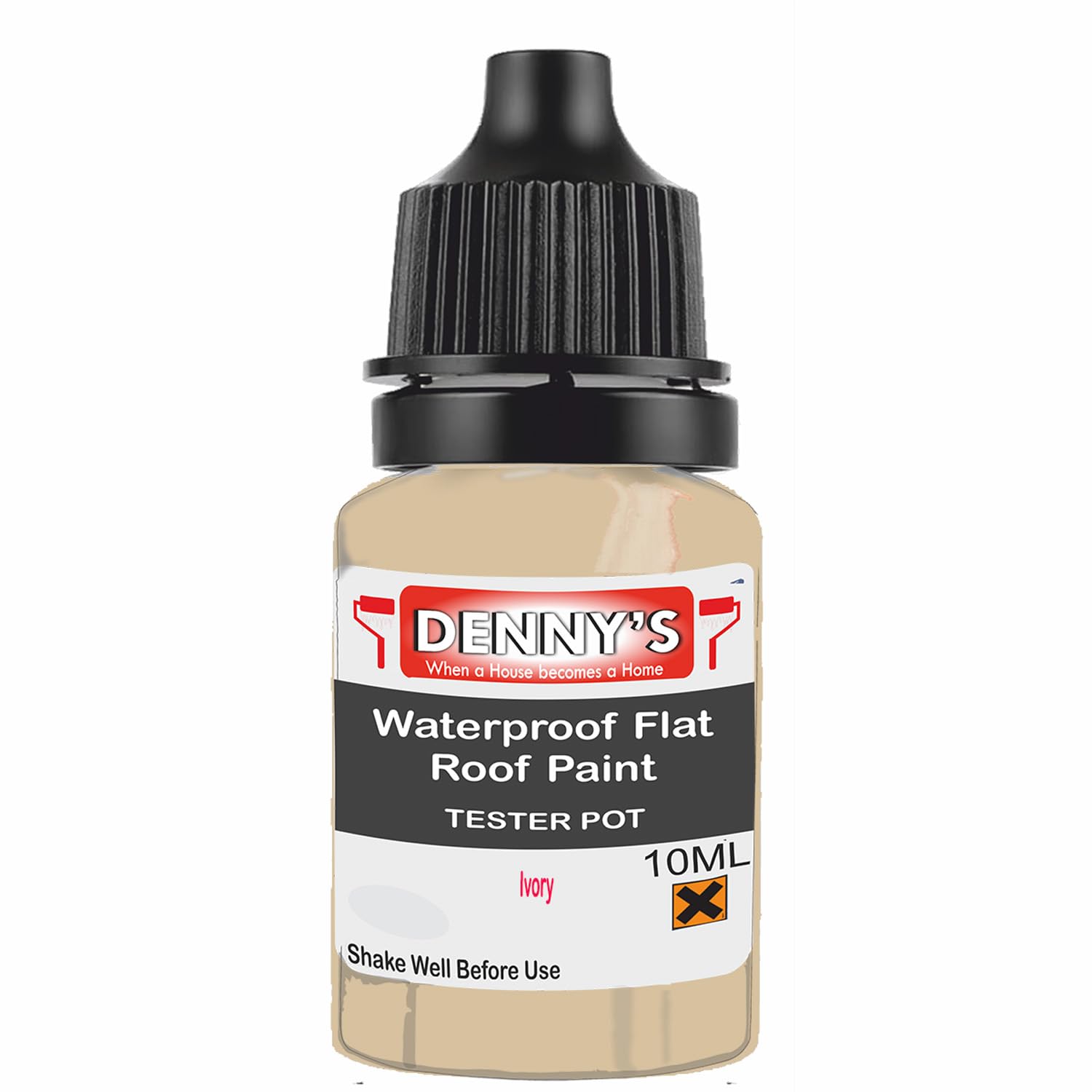 SCOOBYS PAINTS BACK IN THE MIX Chlorinated Rubber Flat Roof Paint – Waterproof Roof Sealer & Leak Repair Coating, Quick Drying, High Adhesion (Ivory, 10ML Tester Bottle) — image 1
