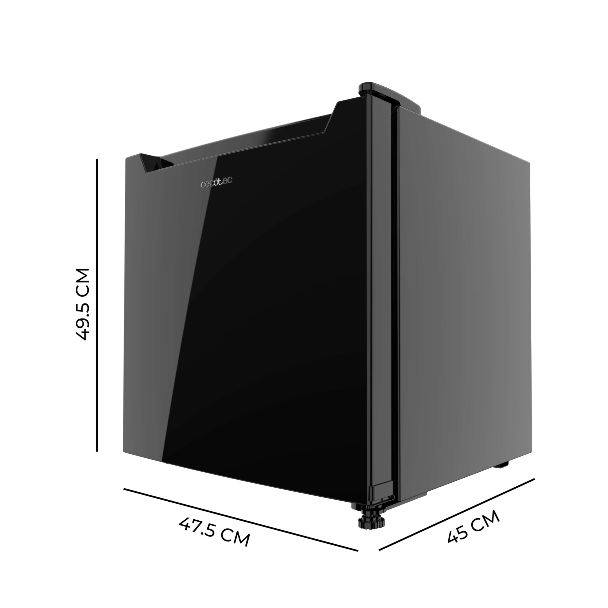 Cecotec Mini Frigorífico Convertible a Congelador 31L Bolero CoolMarket TT 31 Dual Black E. Minibar con Función Nevera o Congelador, Alto 49,6cm y 47,4cm de Ancho, Control Mecánico, Negro