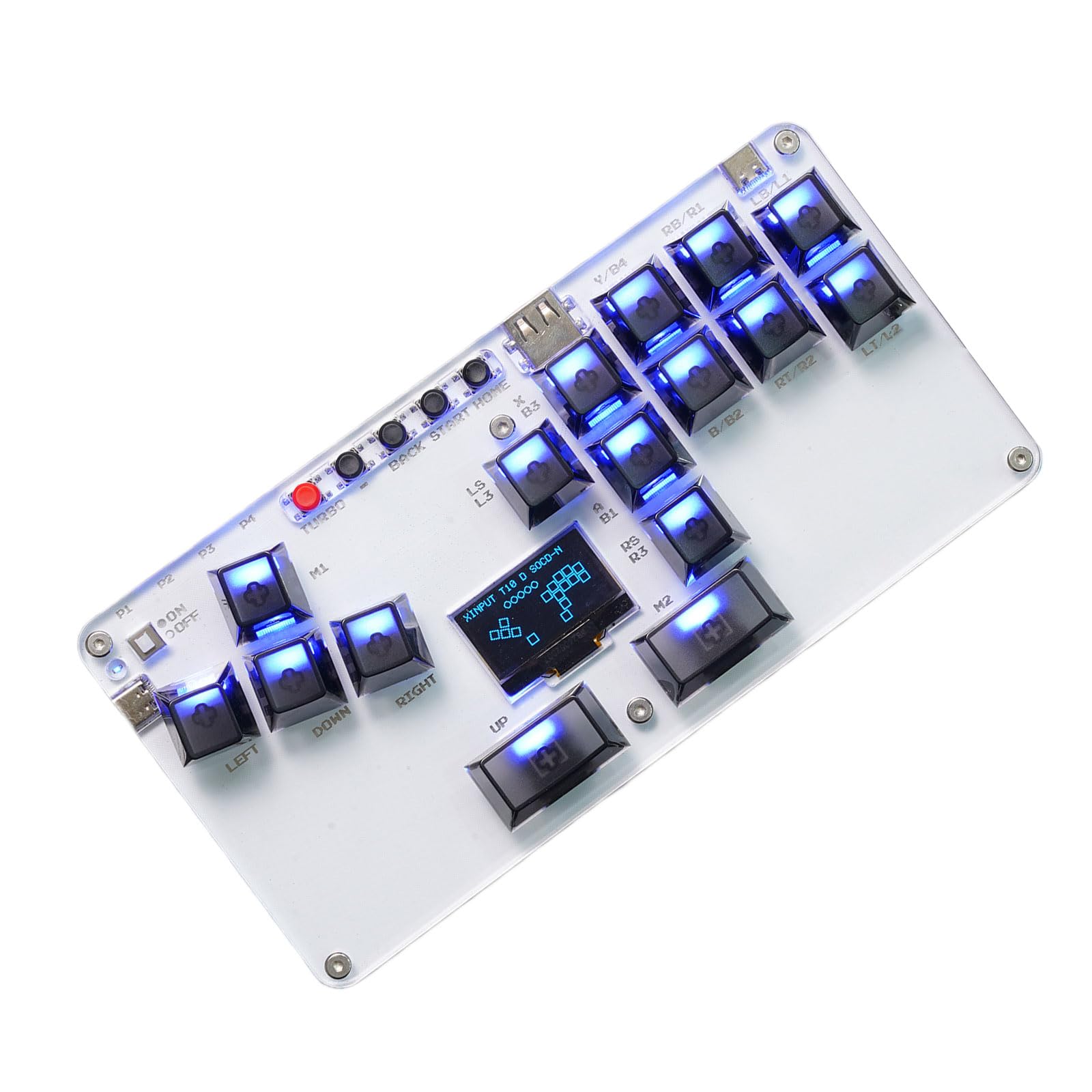 Greabuy Tastiera da gioco 16Keys All Button Controller per PC Arcade Stick con Arcade di luce