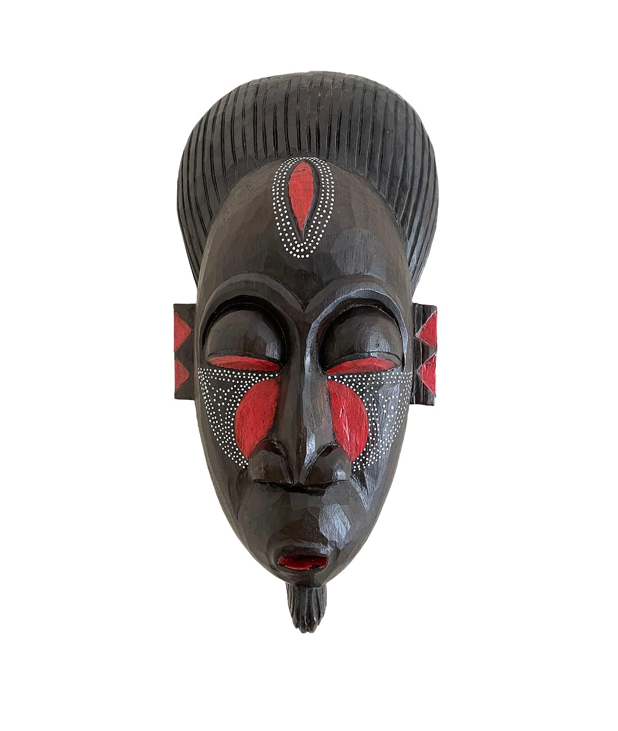 OMA African Mask Wall Hanging Decor Good Luck Protection Tiki Tribal Wooden Mask Hand Crafted African Home Decor Gift