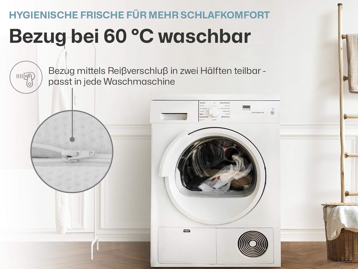 Ravensberger Matratzen Komfort-SAN® Härtegrad H2 (RG 50) 90 x 200 cm mit Baumwollbezug