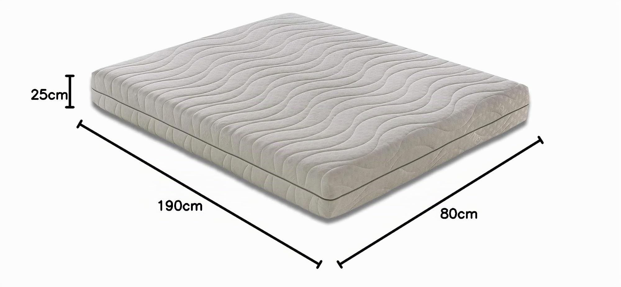 Materasso Singolo Memory Onda Misura 80x190 Alto 21 cm Rivestimento Sfoderabile
