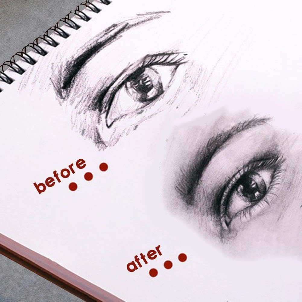 WellieSTR 5 Sets White Drawing Art Blenders Blending Stumps Tortillions Sandpaper Pencil Art Blenders Student Sketch Drawing Tools for Smudging,Blending,Charcoal,Chalk(Total 30pcs)