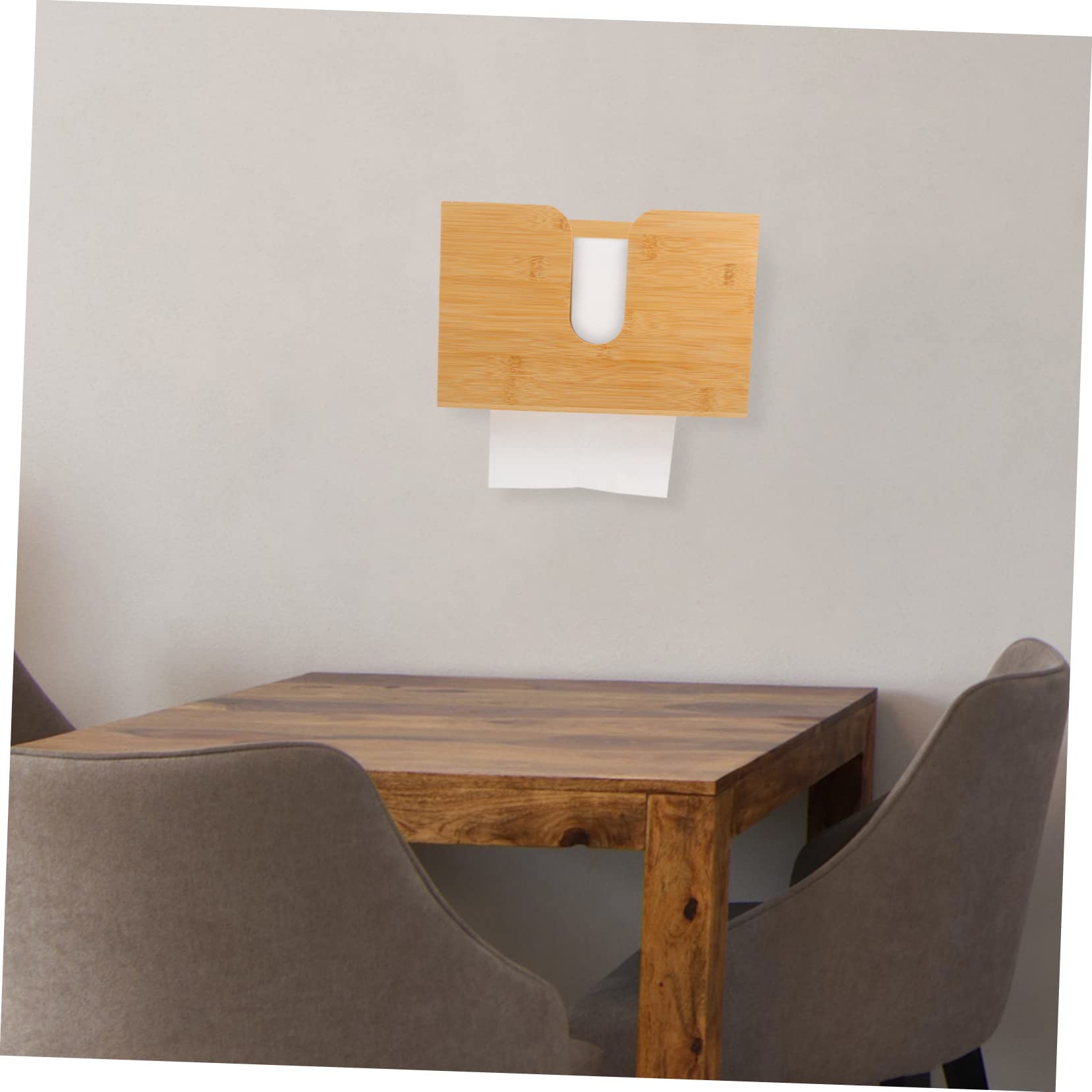 Caja de Pañuelos de Pared de Madera Color Caqui para Baño
