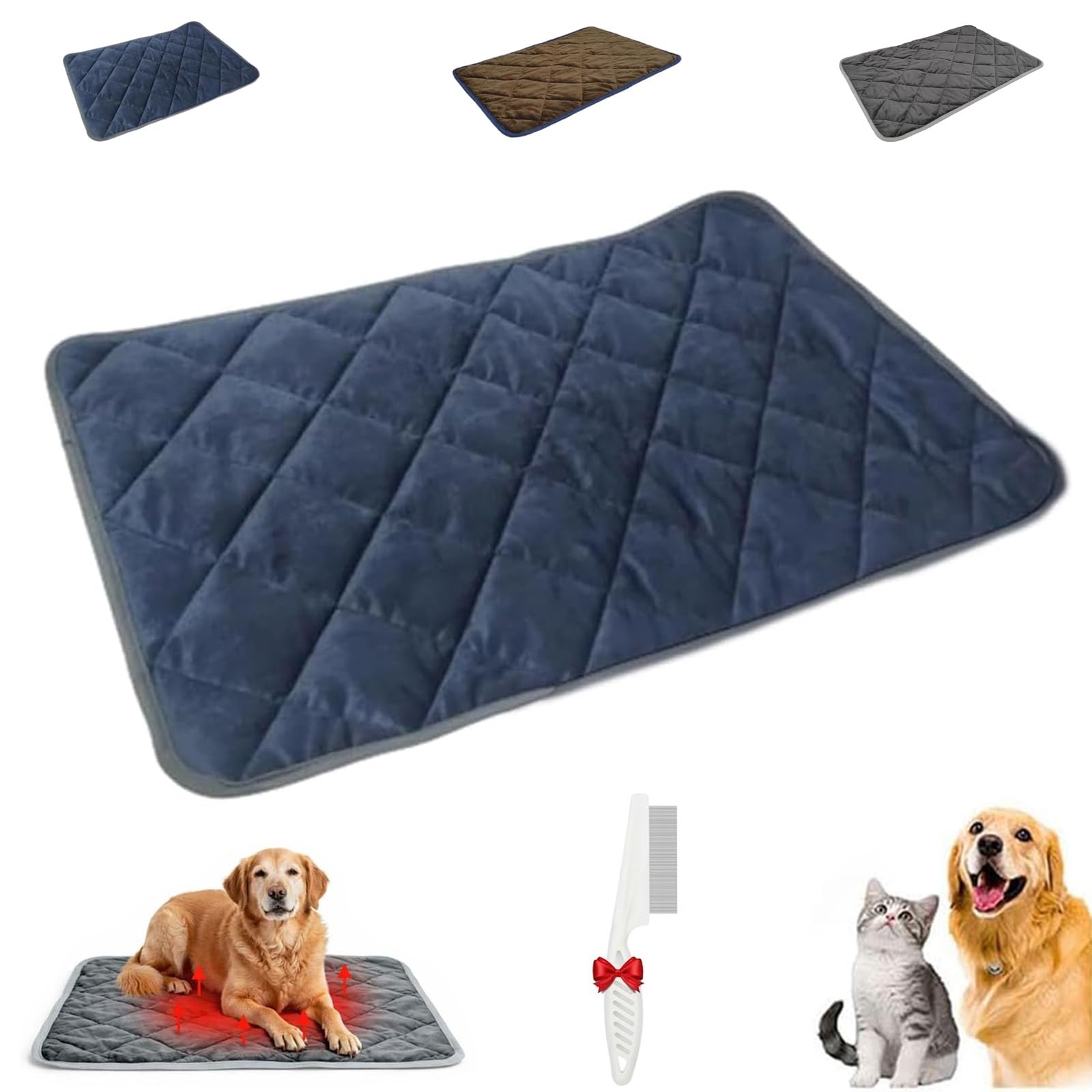 Couverture pour animaux de compagnie lavable tapis thermique XL bleu salon