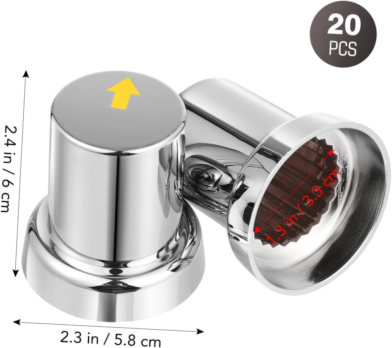 Mikinona 20pcs Chrome Lug Nut Covers Rust-Resistant Wheel Hub Caps with Fitment Tool for Semi Trucks and Trailers Protective Lug Nut Dust Caps for Car Exterior Accessories