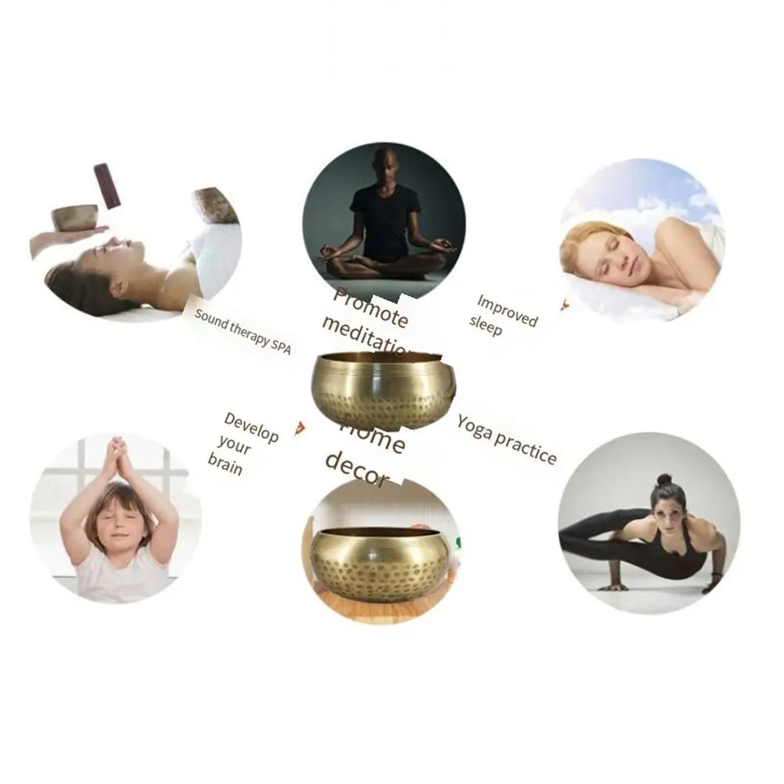 Bol Chantant Ensemble de bols chantants, coussin bouddha, méditation, chant, guérison
